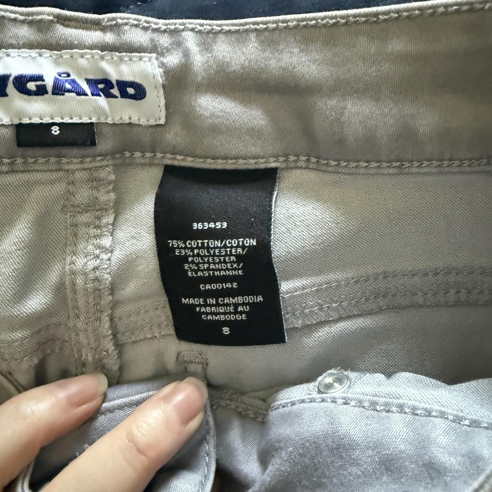 NYGARD Pants Womens 8 Beige Chino Twill Skinny Stretch Pockets Zip Slim - Picture 3 of 4